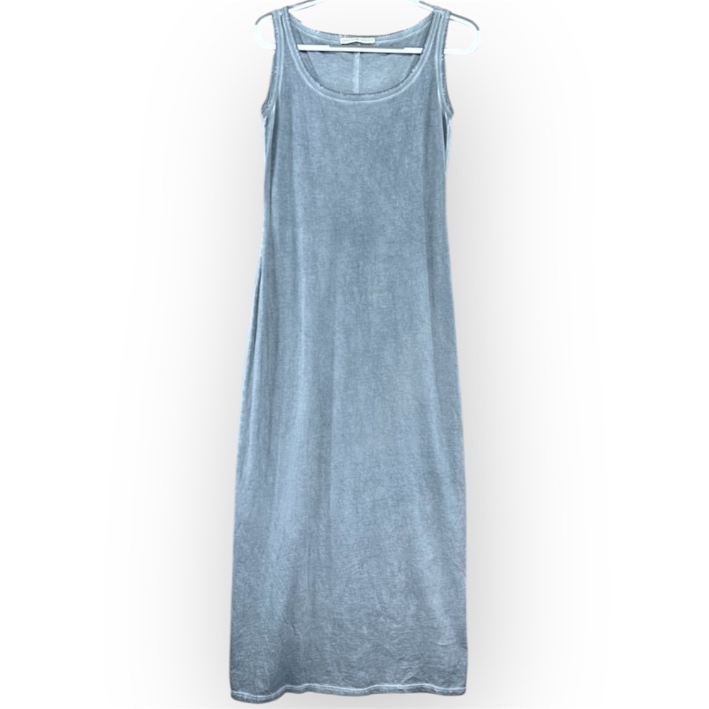Peruvian Connection Vintage Wash Pima Cotton Tank Maxi Dress Grey size L